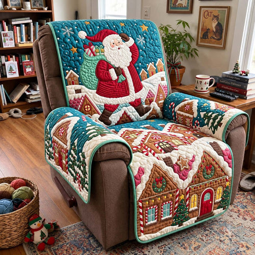 Gingerbread Santa Town Quilted Sofa Cover GFTONTD4365