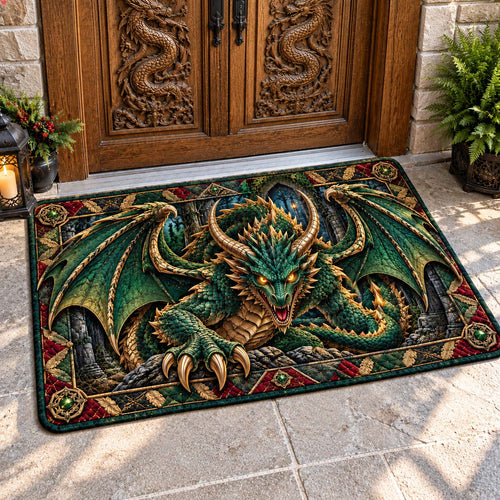 Emerald Guardian Dragon Doormat GFTONTD4374