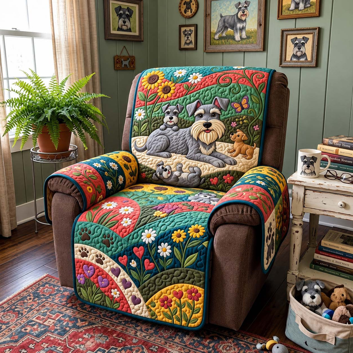 Garden Schnauzer Days Quilted Sofa Cover GFTONTD4418
