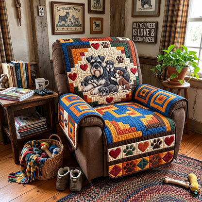 Cozy Schnauzer Family Quilted Sofa Cover GFTONTD4421