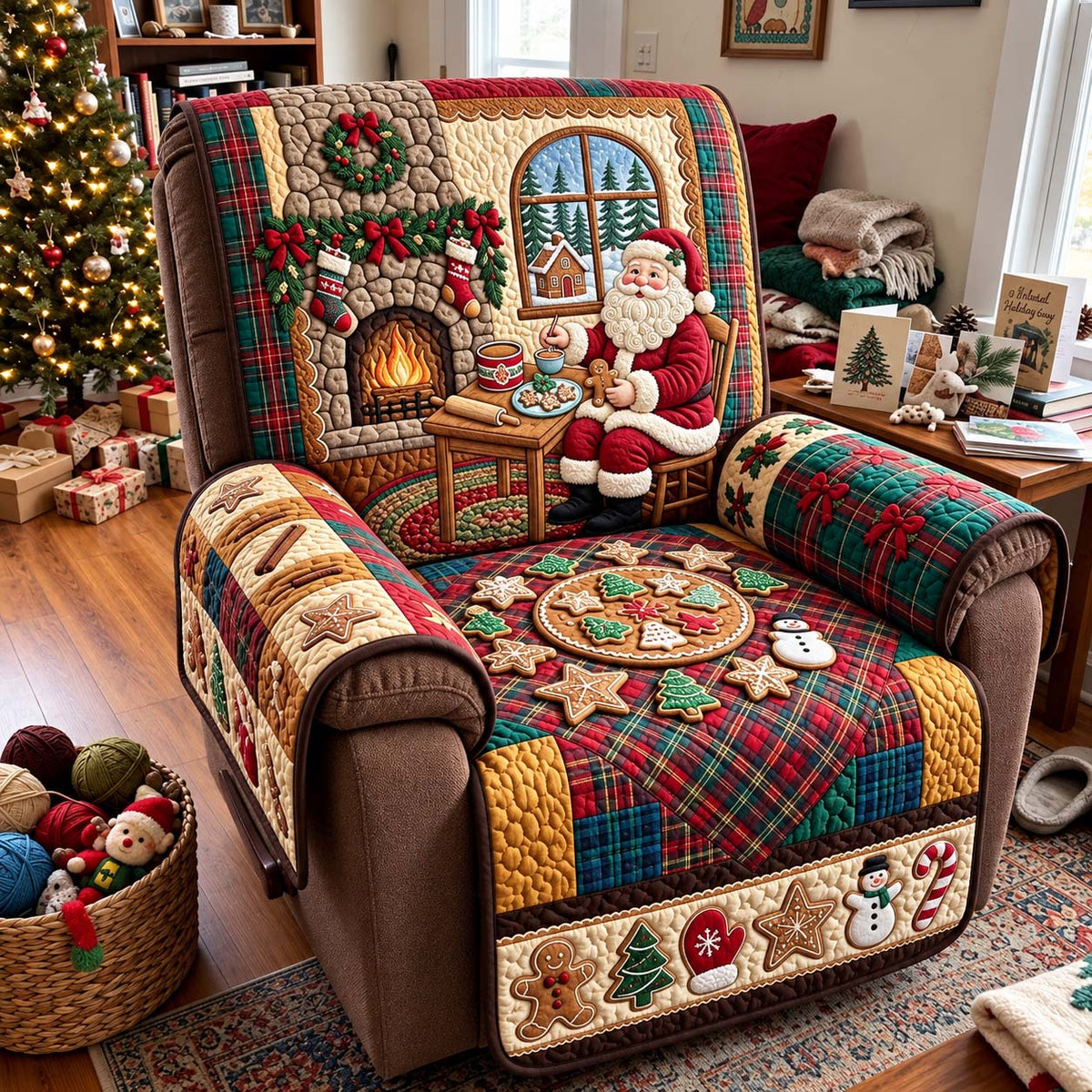 Christmas Cookie Evening Quilted Sofa Cover GFTONTD4424
