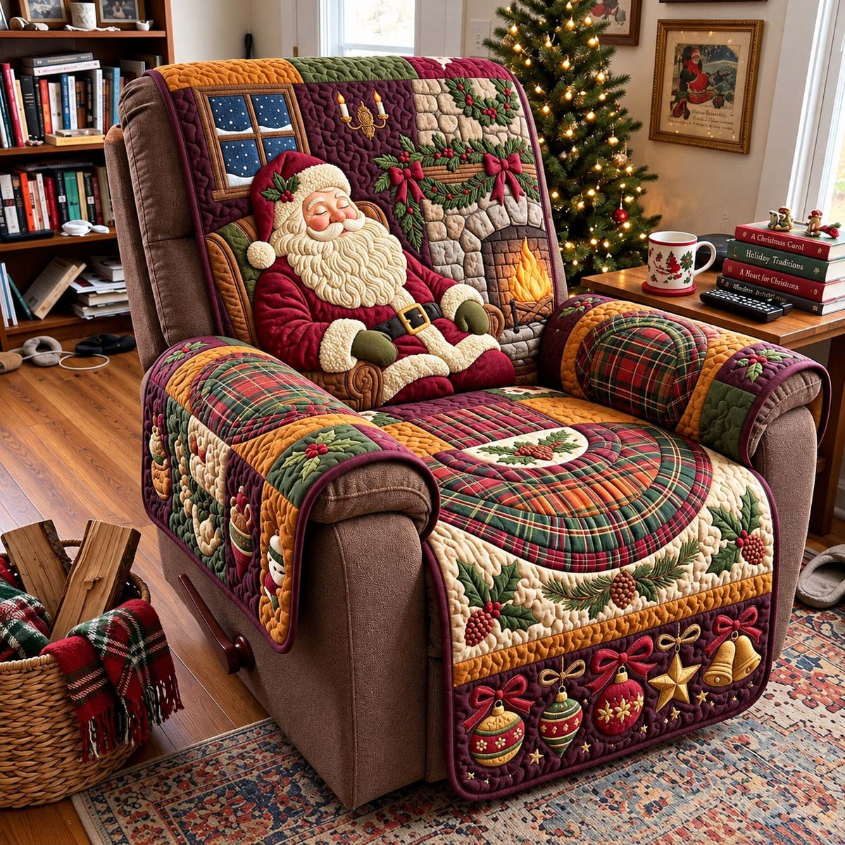 Cozy Nap Of Santa Quilted Sofa Cover GFTONTD4425