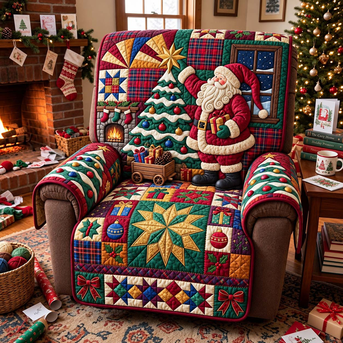 Gift Morning Of Santa Quilted Sofa Cover GFTONTD4427