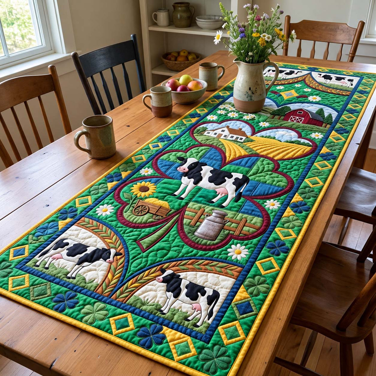 Lucky Clover Farm Quilted Table Runner GFTONTD4449