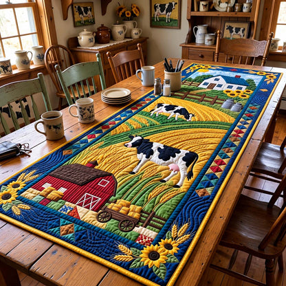 Golden Harvest Cows Quilted Table Runner GFTONTD4450