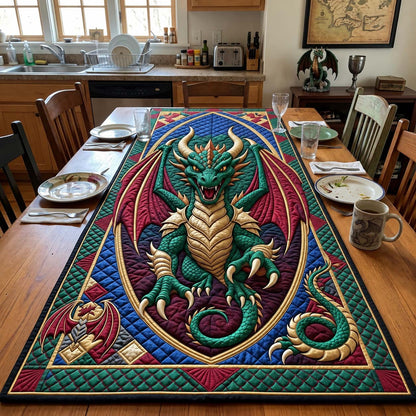 Emerald Guardian Dragon Quilted Table Runner GFTONTD4454