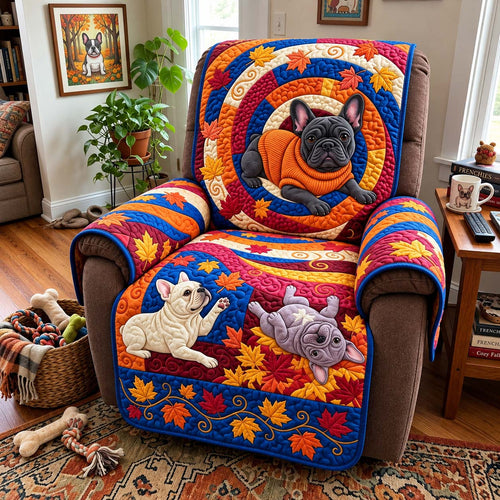 Autumn Frenchie Swirls Quilted Sofa Cover GFTONTD4492
