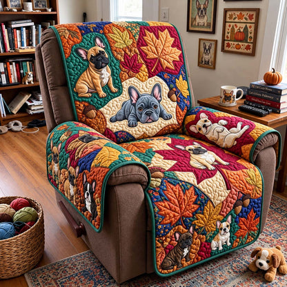 Cozy Fall Frenchies Quilted Sofa Cover GFTONTD4494