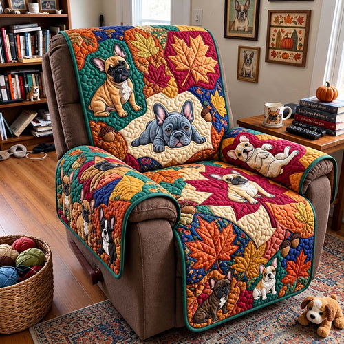 Cozy Fall Frenchies Quilted Sofa Cover GFTONTD4494