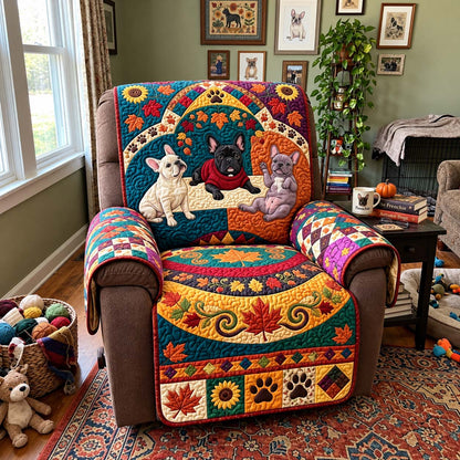 Frenchie Fall Gathering Quilted Sofa Cover GFTONTD4498