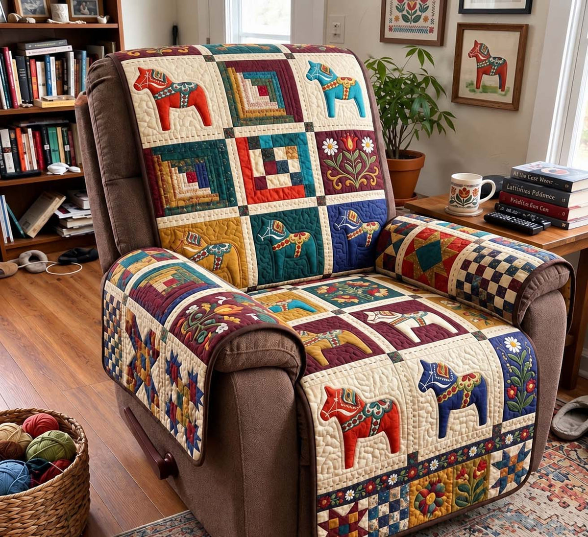 Nordic Patchwork Dala Quilted Sofa Cover GFTONTD4500