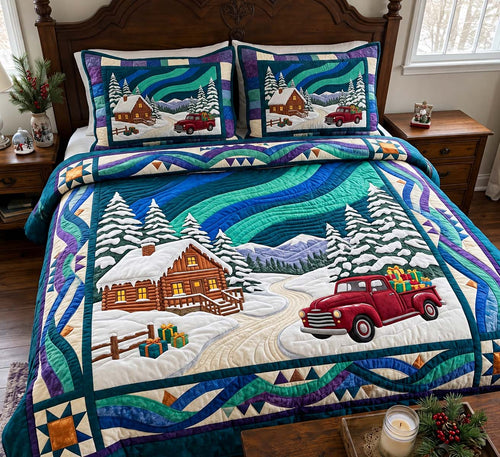 Northern Lights Cabin 3-Piece Quilted Bedding Set GFTONTD4509