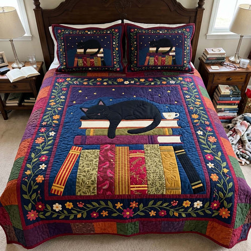 Midnight Book Nook 3-Piece Quilted Bedding Set GFTONTD4520
