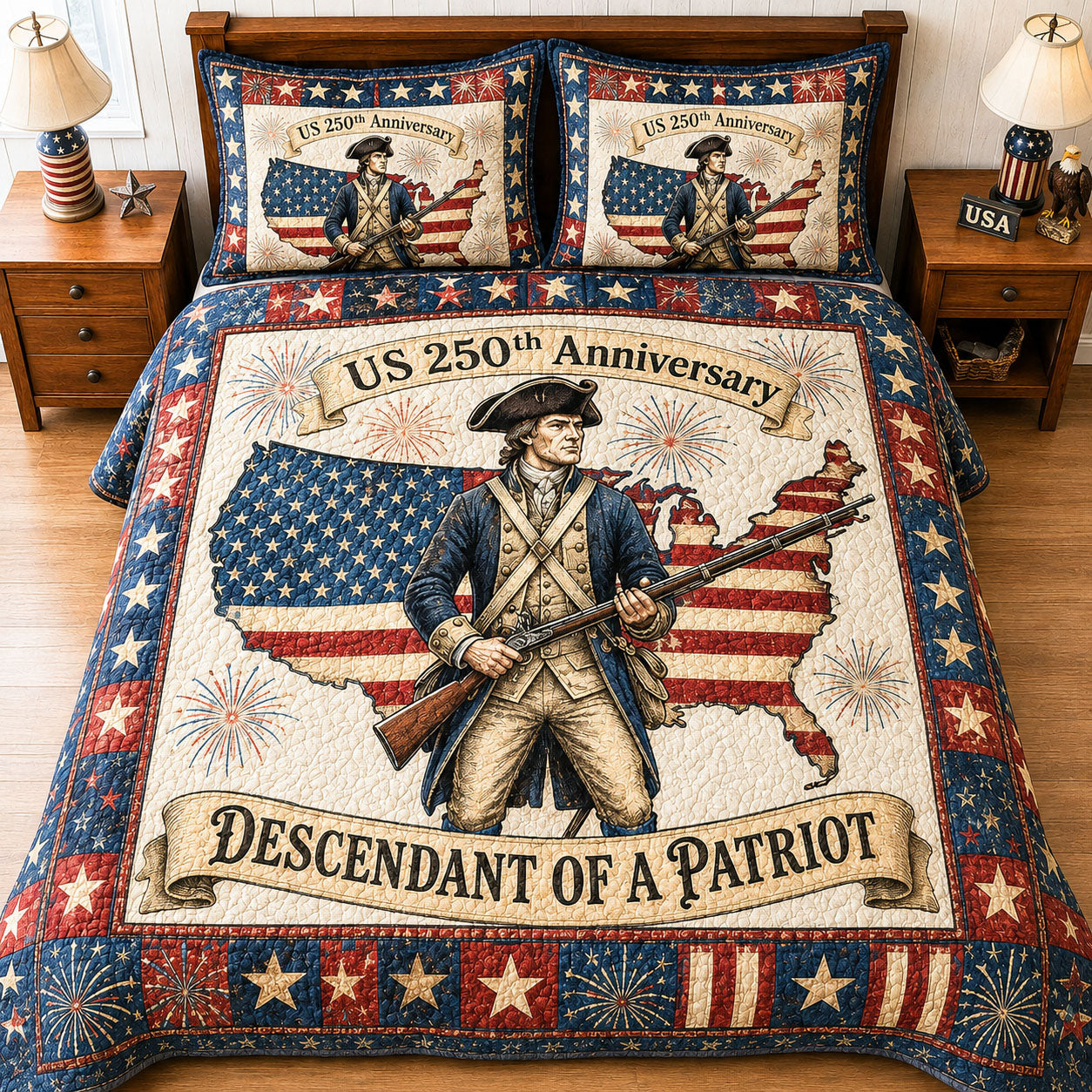 Heritage Patch 3-Piece Quilted Bedding Set GFTOPND02
