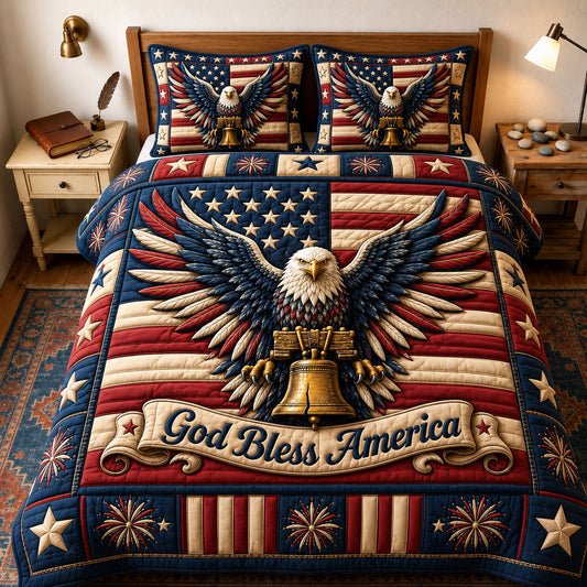 Heritage Patch 3-Piece Quilted Bedding Set GFTOPND03
