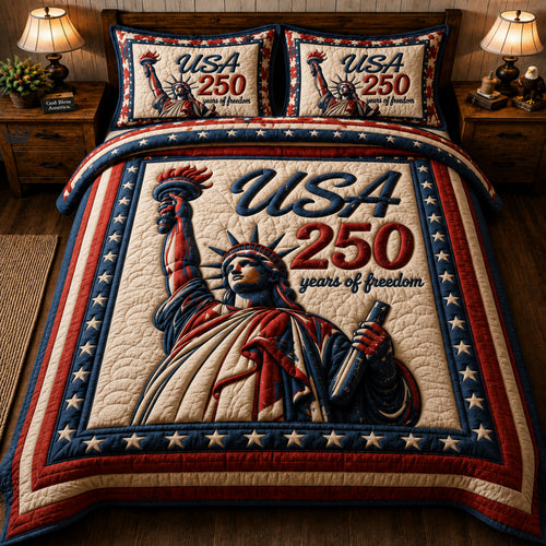 Heritage Patch 3-Piece Quilted Bedding Set GFTOPND04