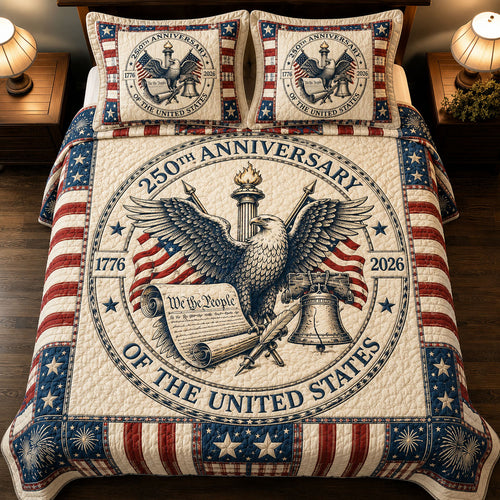 Heritage Patch 3-Piece Quilted Bedding Set GFTOPND05