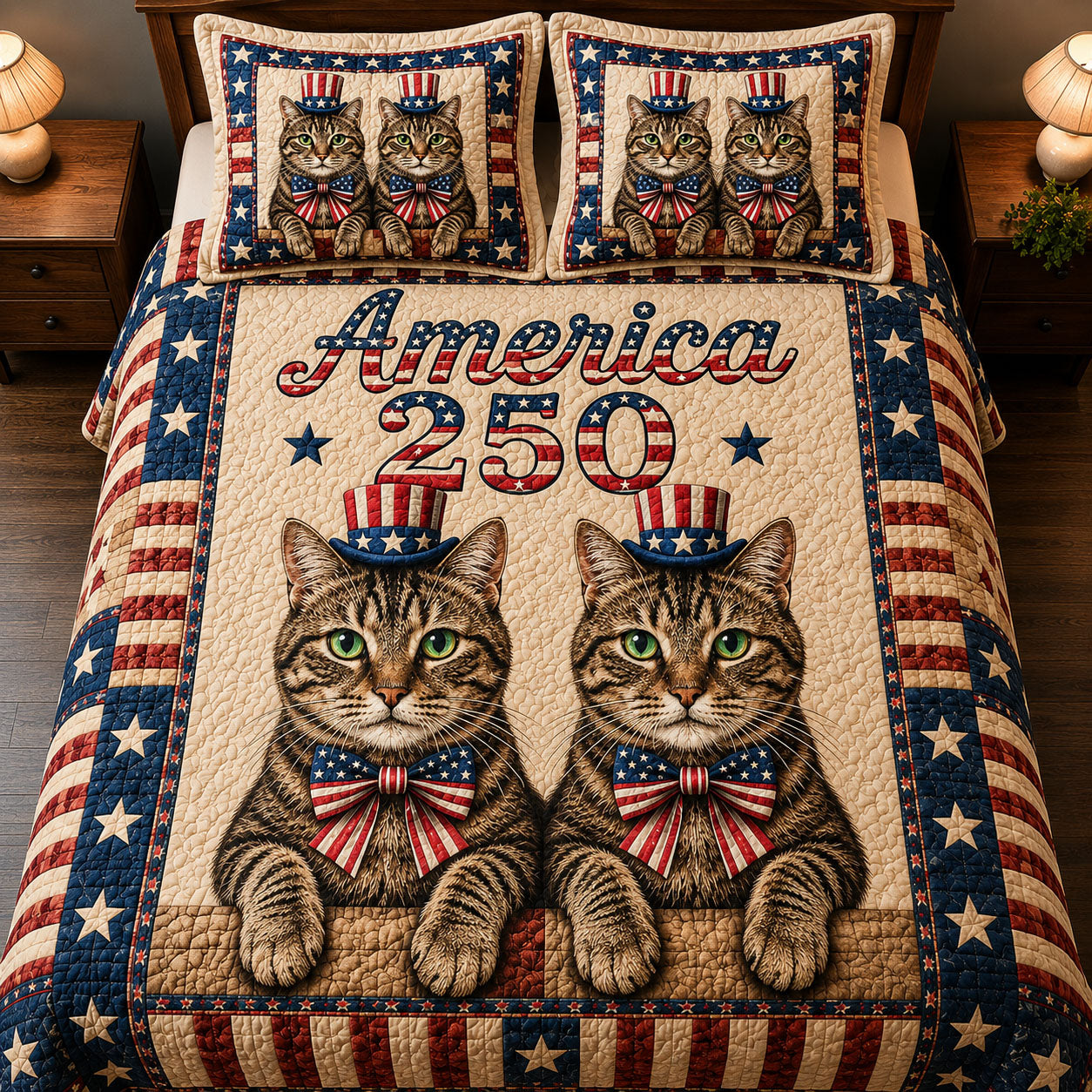 Heritage Patch 3-Piece Quilted Bedding Set GFTOPND06