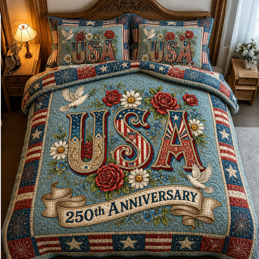Heritage Patch 3-Piece Quilted Bedding Set GFTOPND10
