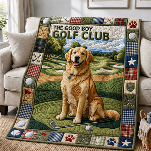 Golden Retriever Golf Club Quilted Blanket GFTOPND1001