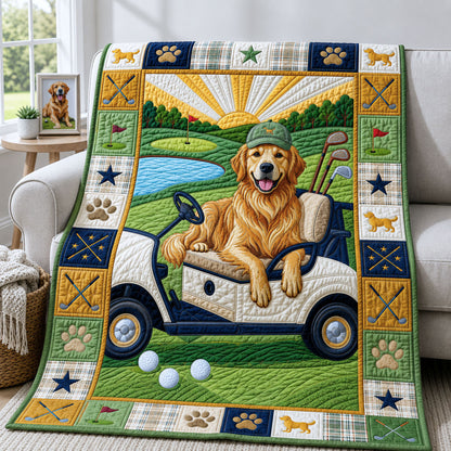 Golden Retriever Golf Quilted Blanket GFTOPND1004