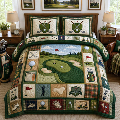 Golf Club 3-Piece Quilted Bedding Set GFTOPND1008