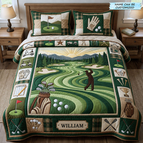 Swing Life 3-Piece Quilted Bedding Set QTCUZ GFTOPND1011