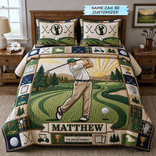 Swing Life 3-Piece Quilted Bedding Set QTCUZ GFTOPND1012