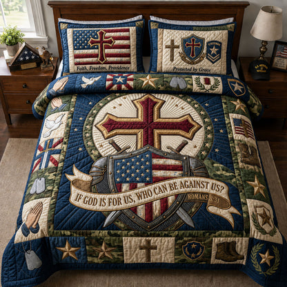 God Is For Us 3-Piece Quilted Bedding Set GFTOPND1016