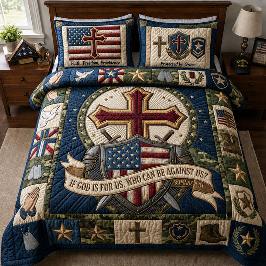 God Is For Us 3-Piece Quilted Bedding Set GFTOPND1016