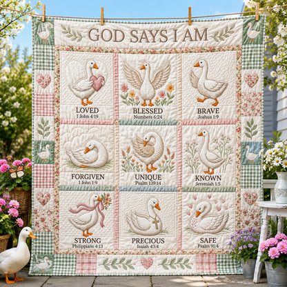 God Says I Am Goose Quilted Blanket GFTOPND1020