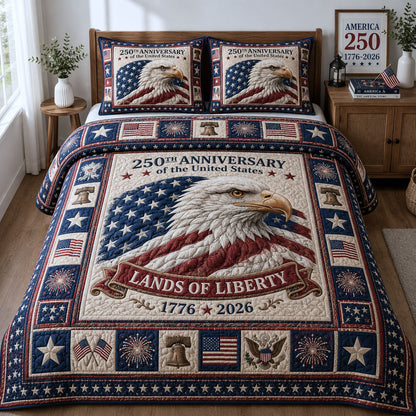 Land Of Liberty 3-Piece Quilted Bedding Set GFTOPND103