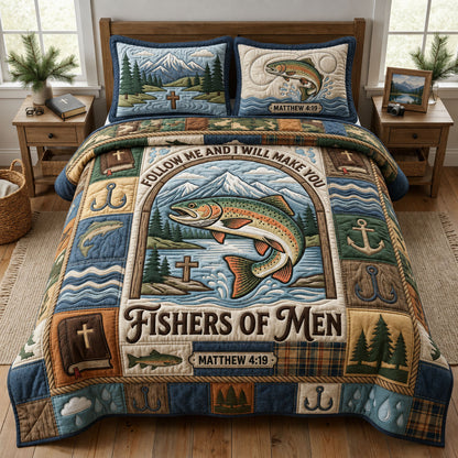 Fisher Of Men 3-Piece Quilted Bedding Set GFTOPND1041
