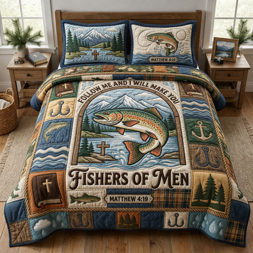 Fisher Of Men 3-Piece Quilted Bedding Set GFTOPND1041