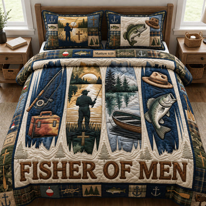 Fisher Of Men 3-Piece Quilted Bedding Set GFTOPND1046
