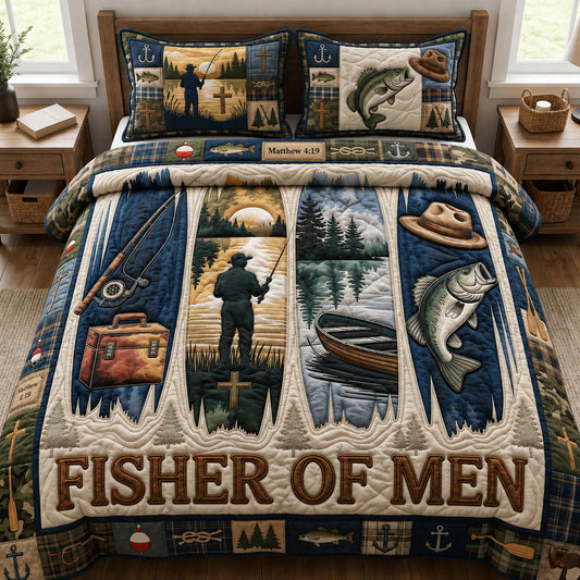 Fisher Of Men 3-Piece Quilted Bedding Set GFTOPND1046