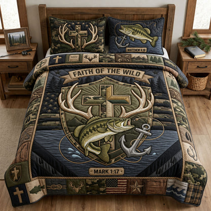 Faith In The Wild 3-Piece Quilted Bedding Set GFTOPND1048