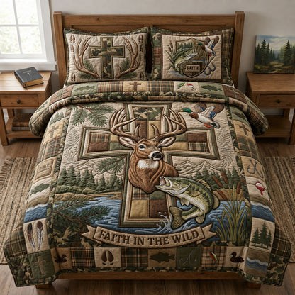 Faith In The Wild 3-Piece Quilted Bedding Set GFTOPND1049