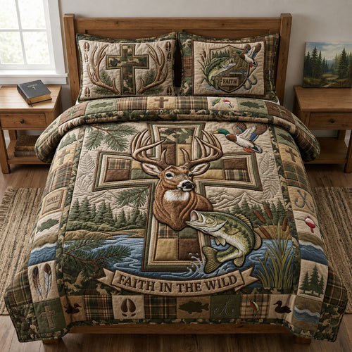 Faith In The Wild 3-Piece Quilted Bedding Set GFTOPND1049