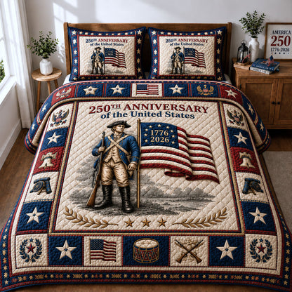 Heritage America 250 3-Piece Quilted Bedding Set GFTOPND105