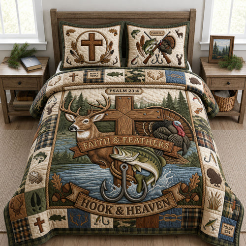 Hook And Heaven 3-Piece Quilted Bedding Set GFTOPND1050