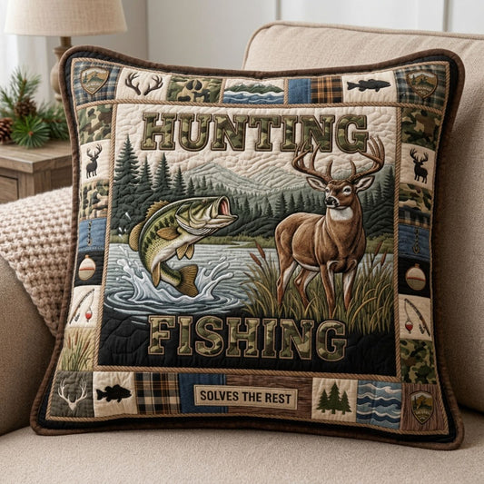 Hunting and Fishing Life Quilted Pillow Case GFTOPND1051 C2