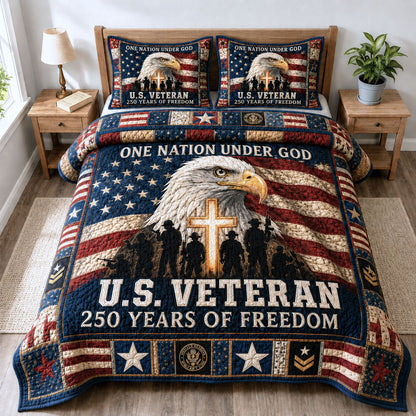 US Veteran 3-Piece Quilted Bedding Set GFTOPND106