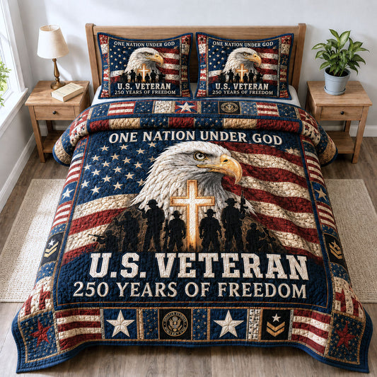 US Veteran 3-Piece Quilted Bedding Set GFTOPND106