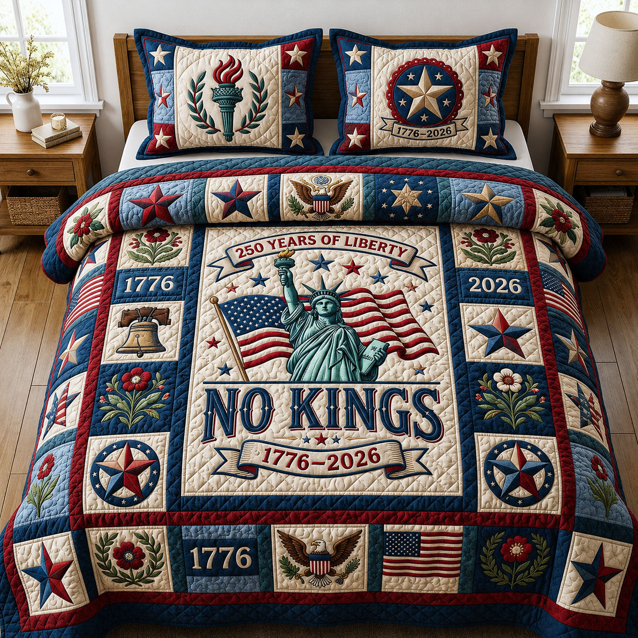 250 Years Of Liberty 3-Piece Quilted Bedding Set GFTOPND107