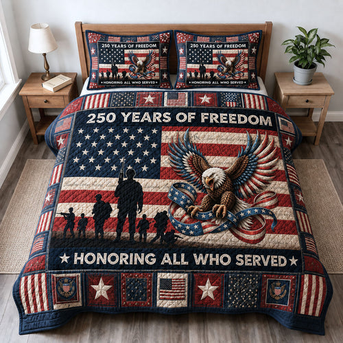 Honoring All Who Served 3-Piece Quilted Bedding Set GFTOPND108