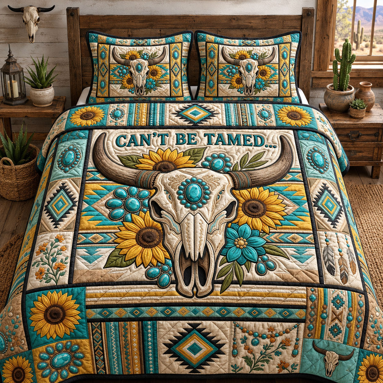 Cant Be Tamed 3-Piece Quilted Bedding Set GFTOPND1081