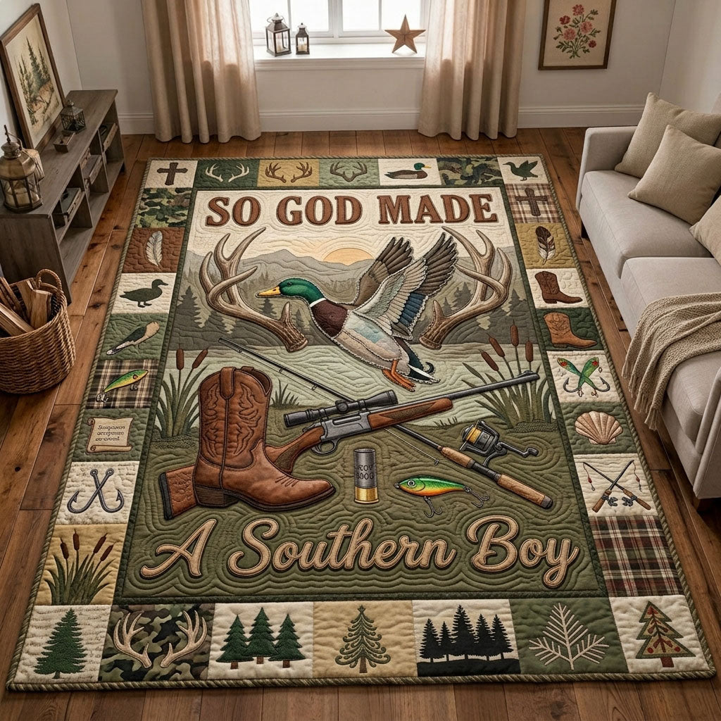 God Made A Southern Boy Area Rug GFTOPND1084