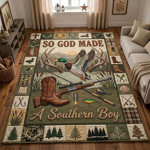 God Made A Southern Boy Area Rug GFTOPND1084