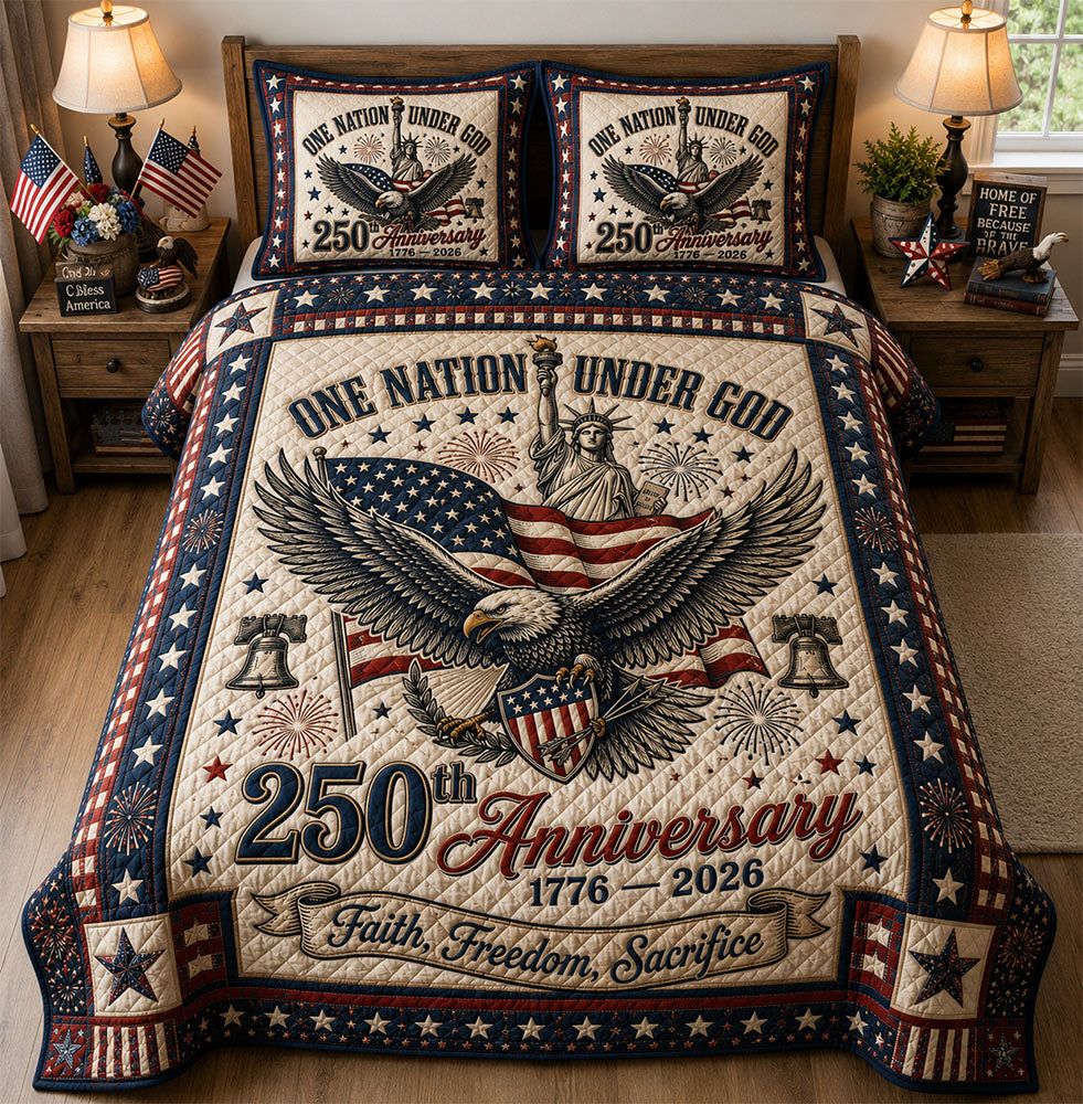 Heritage Patch 3-Piece Quilted Bedding Set GFTOPND11